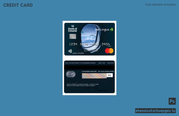 Beispielvorschau für die Bank of Ireland Air Credit Mastercard